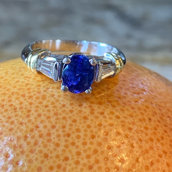 Levian Jewelry Levian Stunning Tanzanite Baguette Diamond Platinum